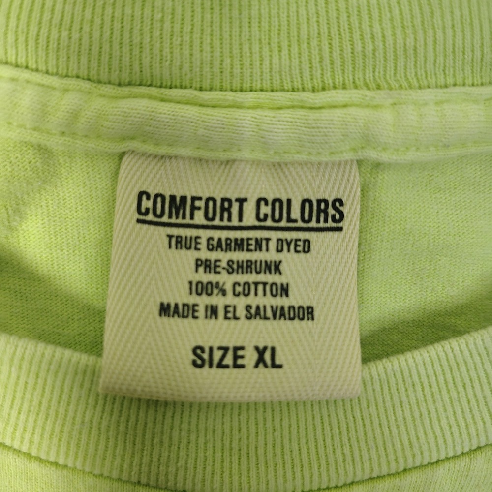 VINTAGE Florida Zoo Gallery T-Shirt Mens XL Lime Green Comfort Colors 2001 - Picture 7 of 14